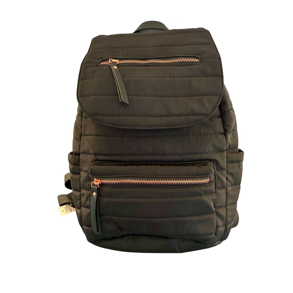 Moda Luxe Cargo Backpack Womens One Size Black New Quilted Rose Gold Hardware